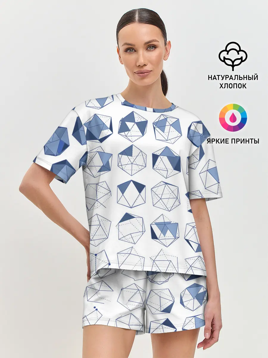 Женская пижама с шортами / Геометрические фигуры