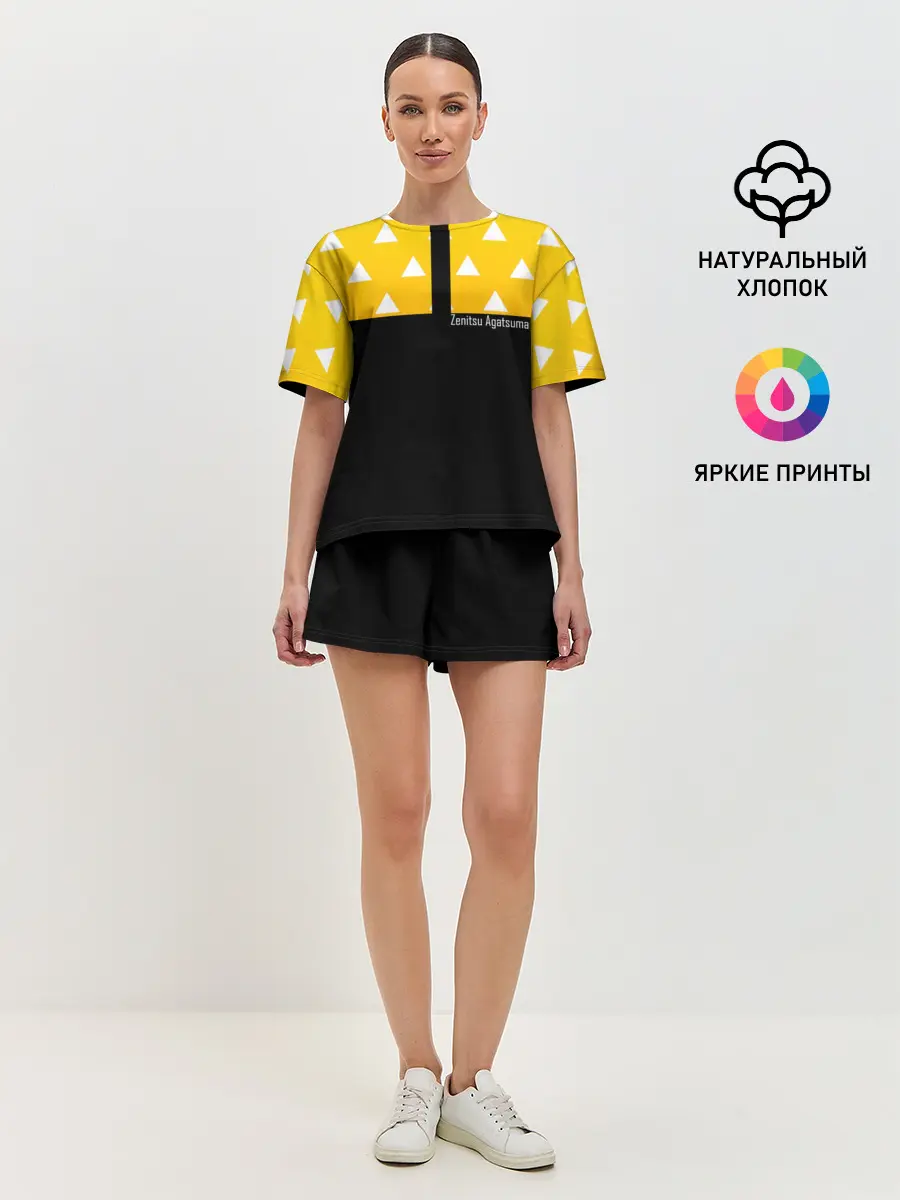 Женская пижама с шортами / Zenitsu Agatsuma Kimetsu no Yaiba