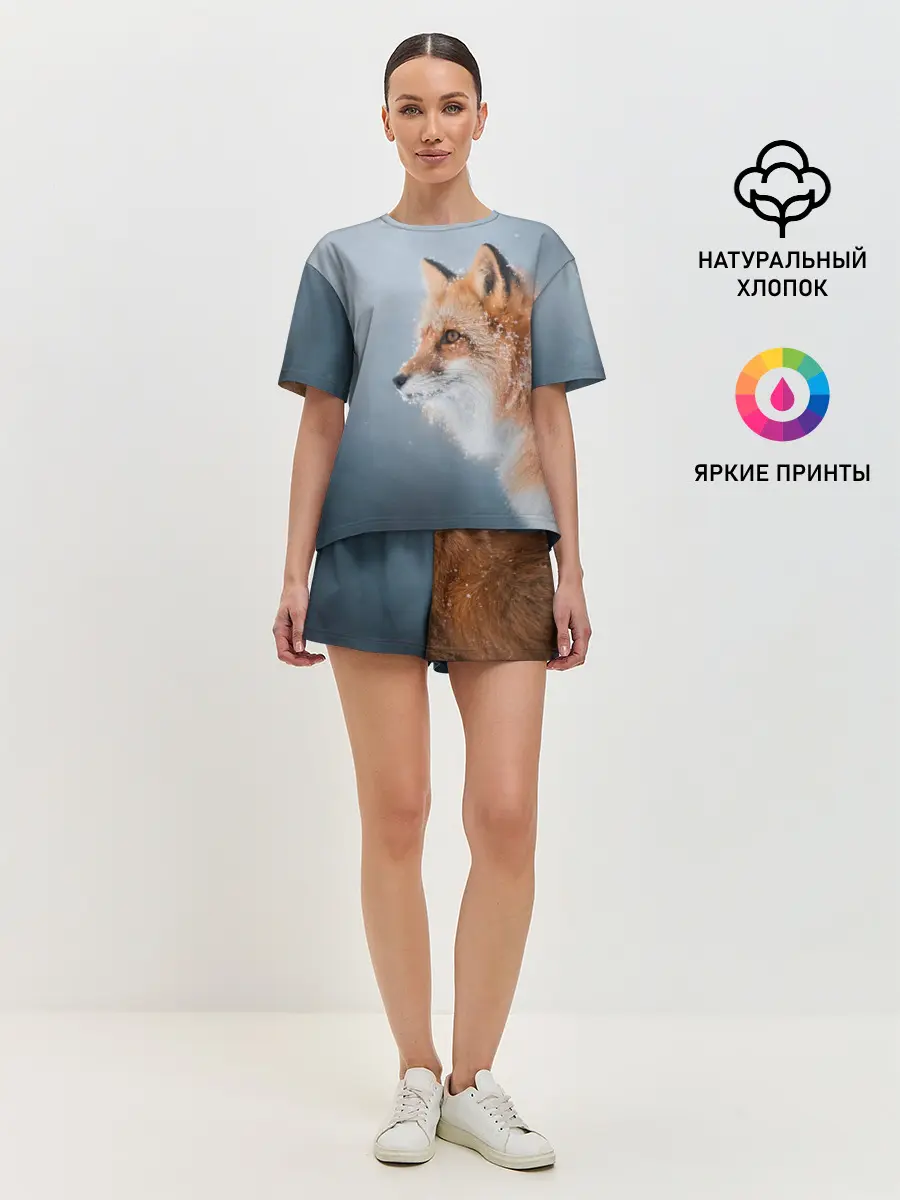 Женская пижама с шортами / Лиса