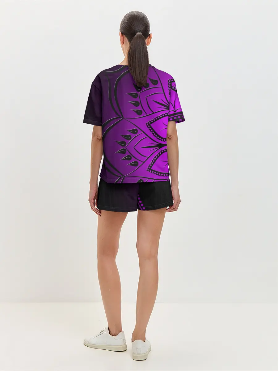 Женская пижама с шортами / Сирень 3D