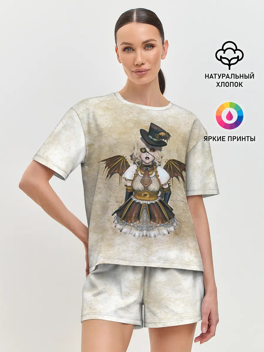 Женская пижама с шортами / Стимпанк Девушка