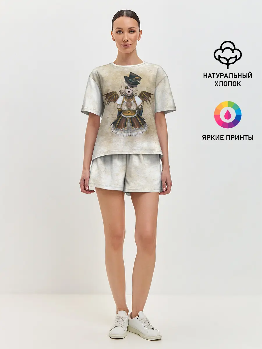 Женская пижама с шортами / Стимпанк Девушка