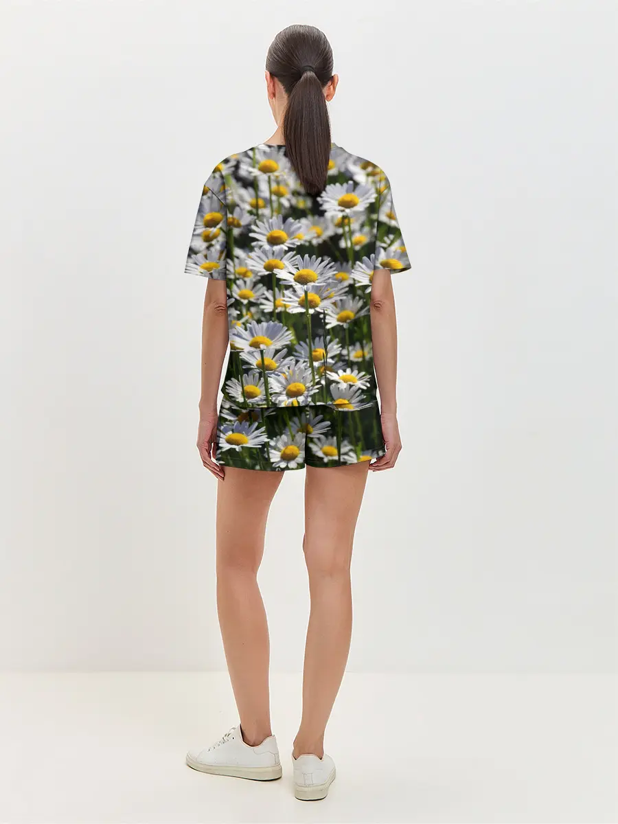 Женская пижама с шортами / Ромашки
