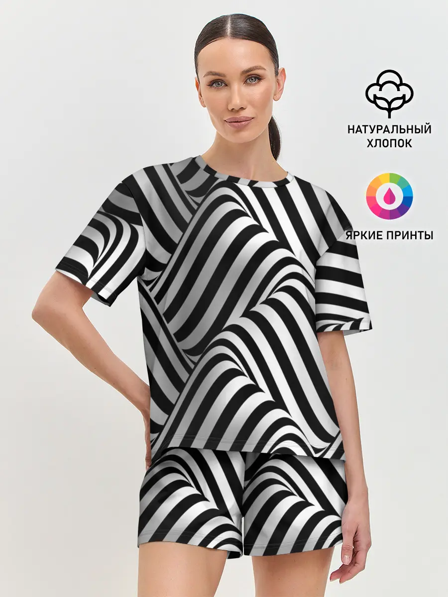 Женская пижама с шортами / 3D Иллюзия