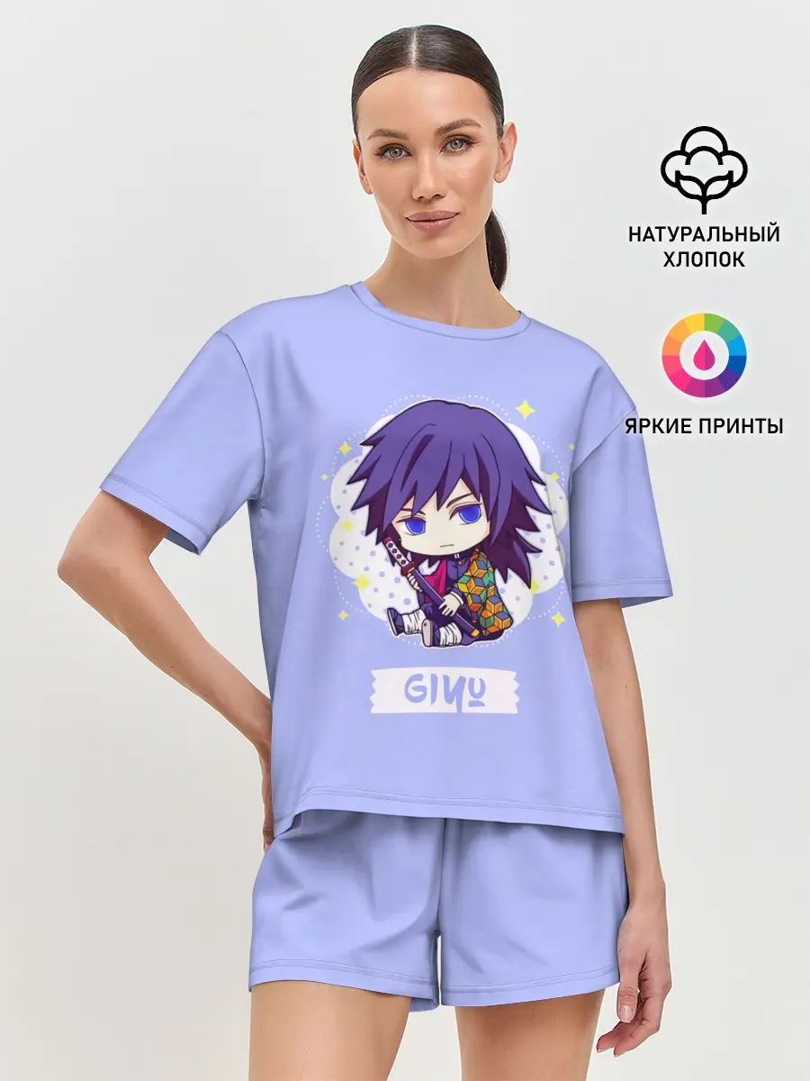 Женская пижама с шортами / Гию Томиока Kimetsu no Yaiba