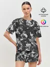 Женская пижама с шортами / Gray Camouflage