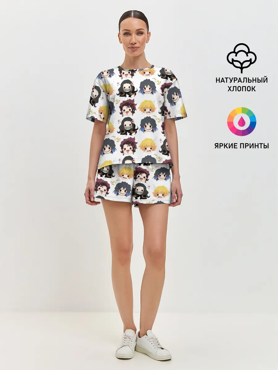 Женская пижама с шортами / Клинок, рассекающий демонов