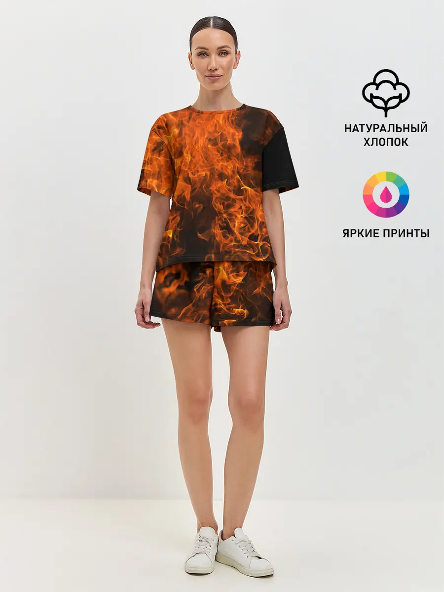 Женская пижама с шортами / Огонь