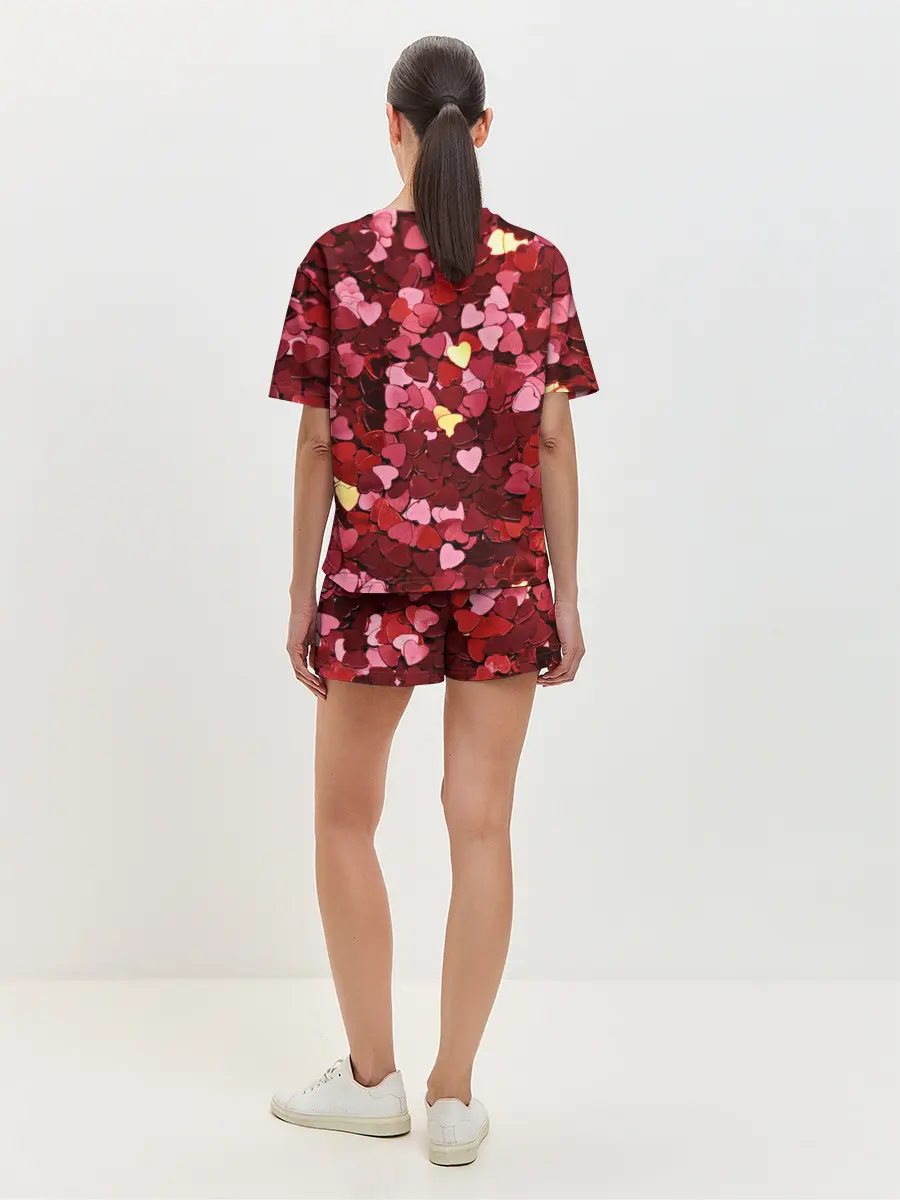 Женская пижама с шортами / Сердца | Hearts