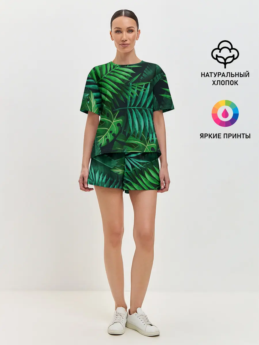 Женская пижама с шортами / Сочные тропики