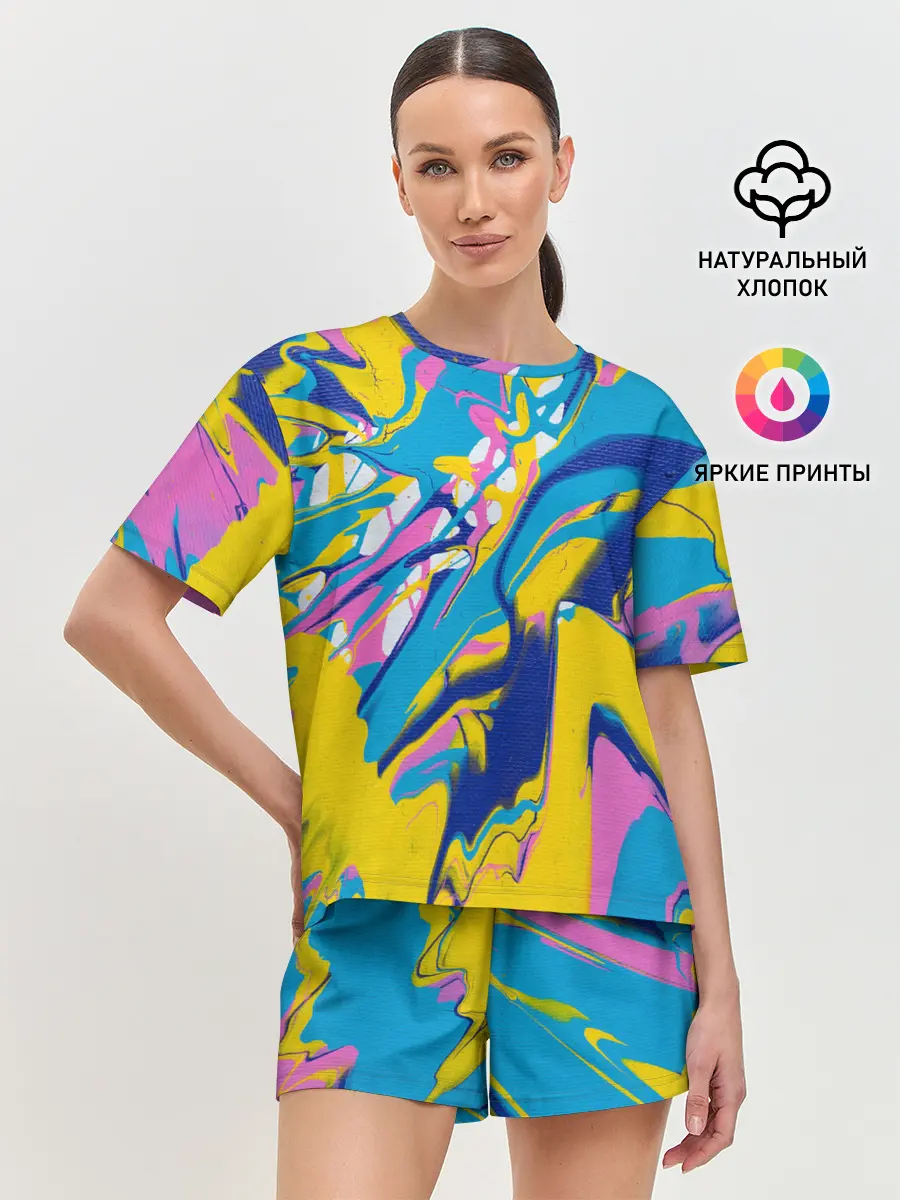 Женская пижама с шортами / Клякса