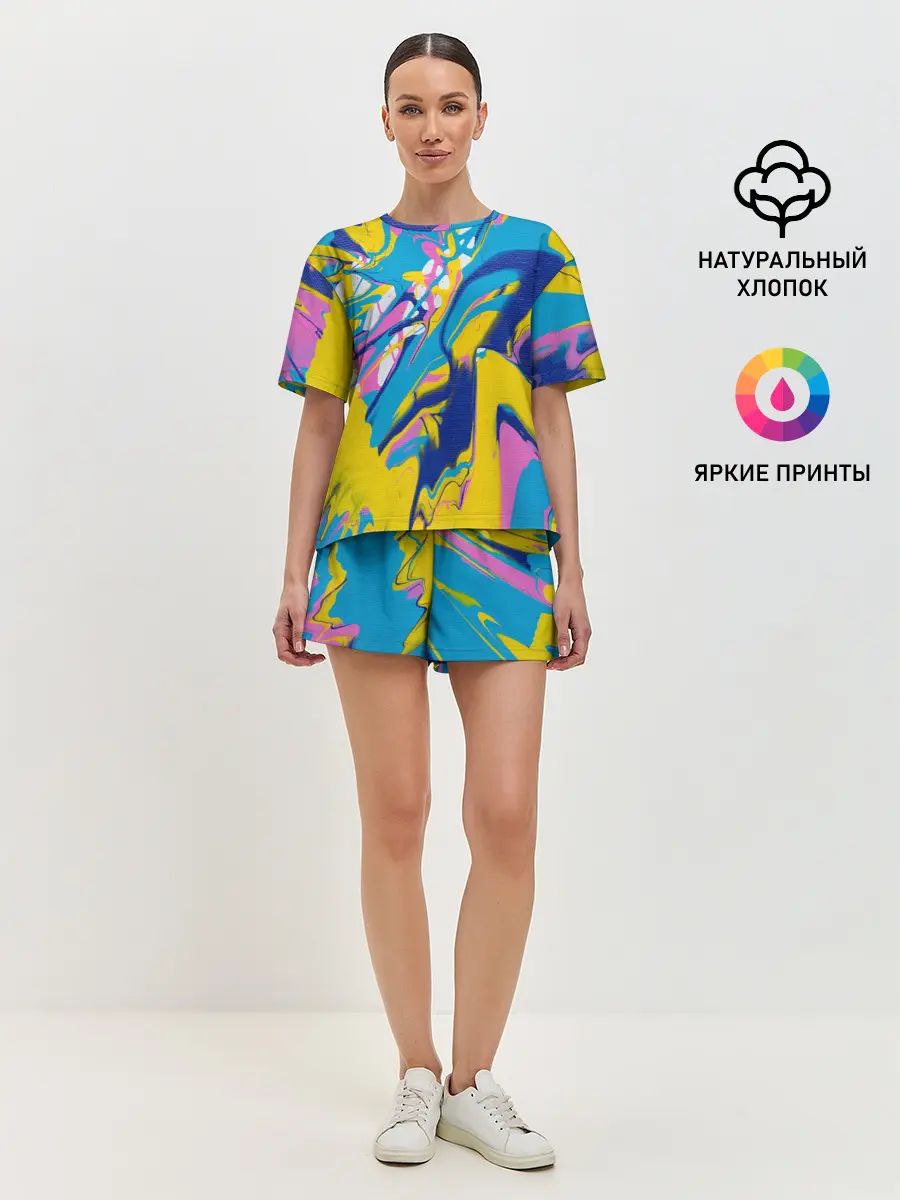 Женская пижама с шортами / Клякса