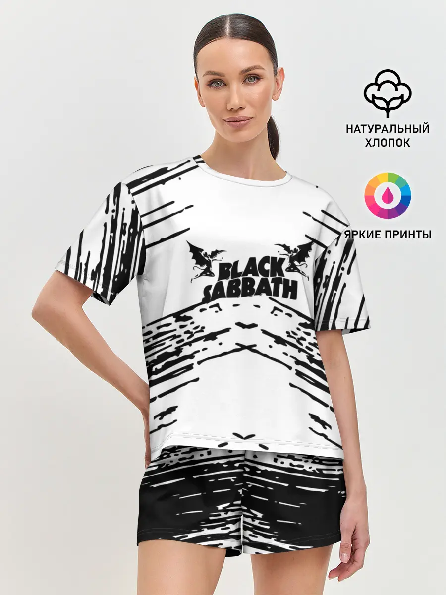Женская пижама с шортами / black sabbath