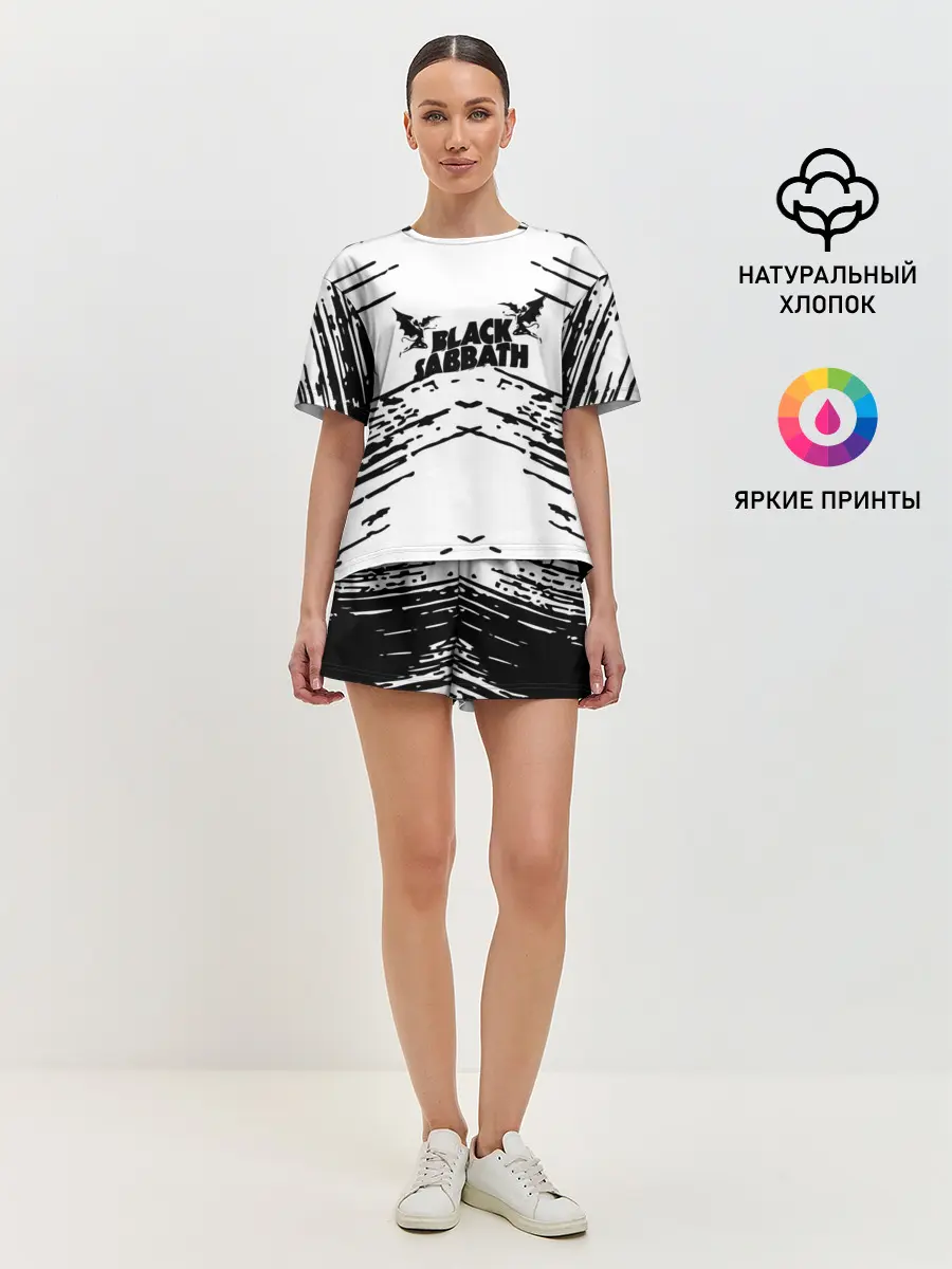 Женская пижама с шортами / black sabbath
