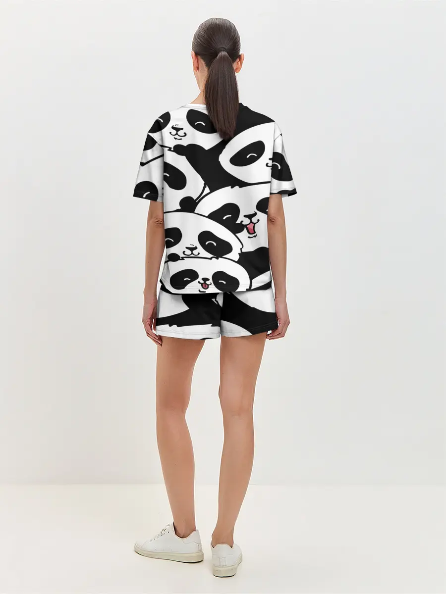 Женская пижама с шортами / панды