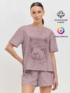 Женская пижама с шортами / No drama llama