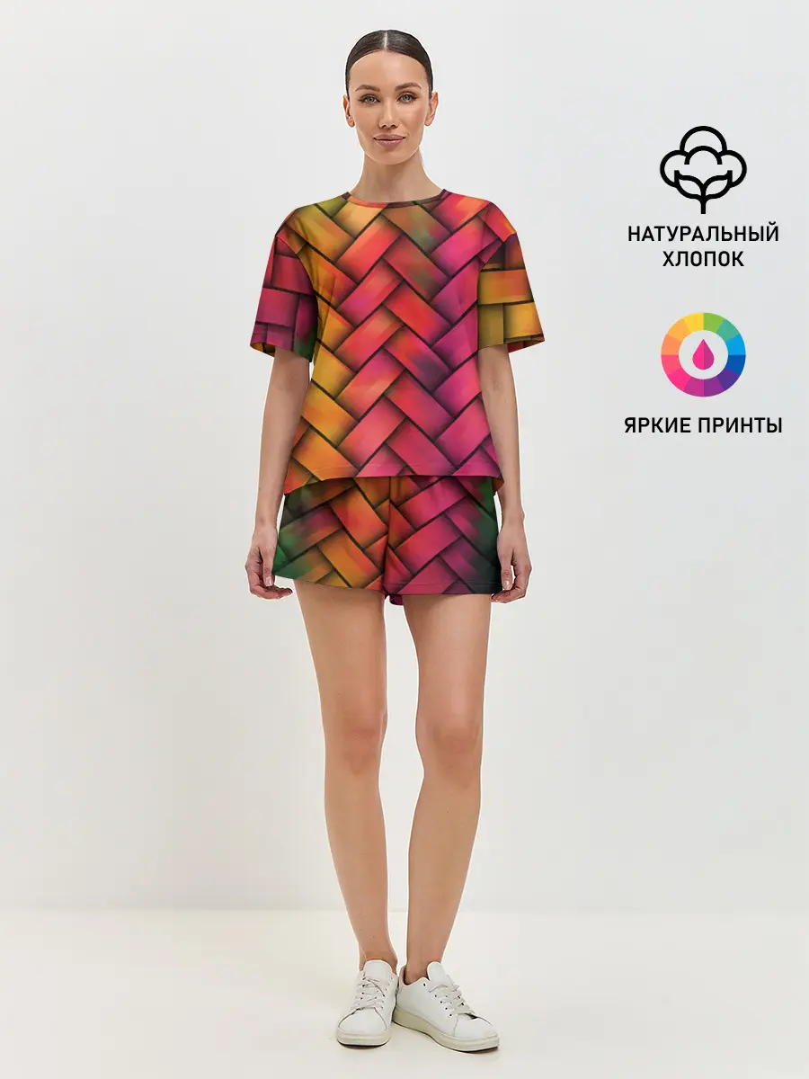 Женская пижама с шортами / Сплетение