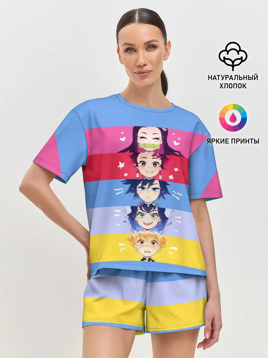 Женская пижама с шортами / ПЕРСОНАЖИ Kimetsu no Yaiba