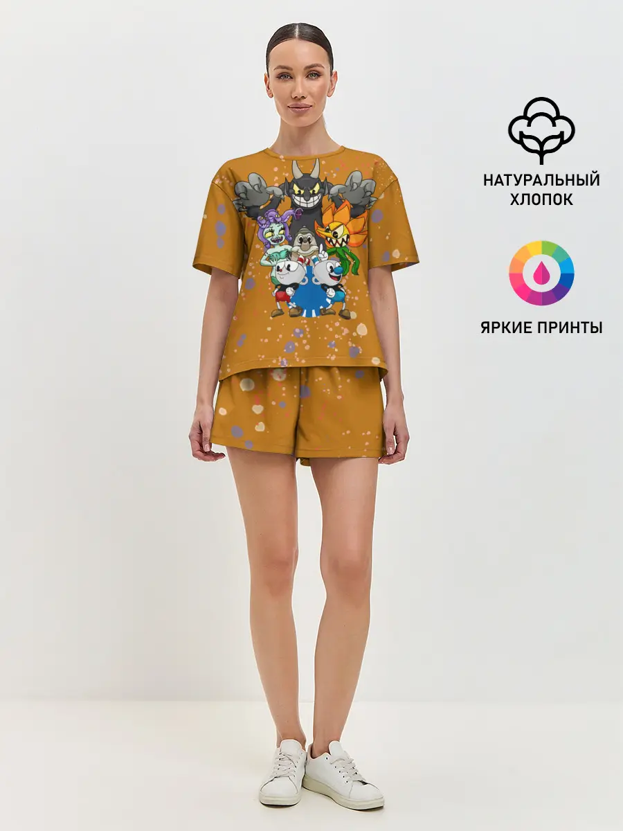 Женская пижама с шортами / cuphead