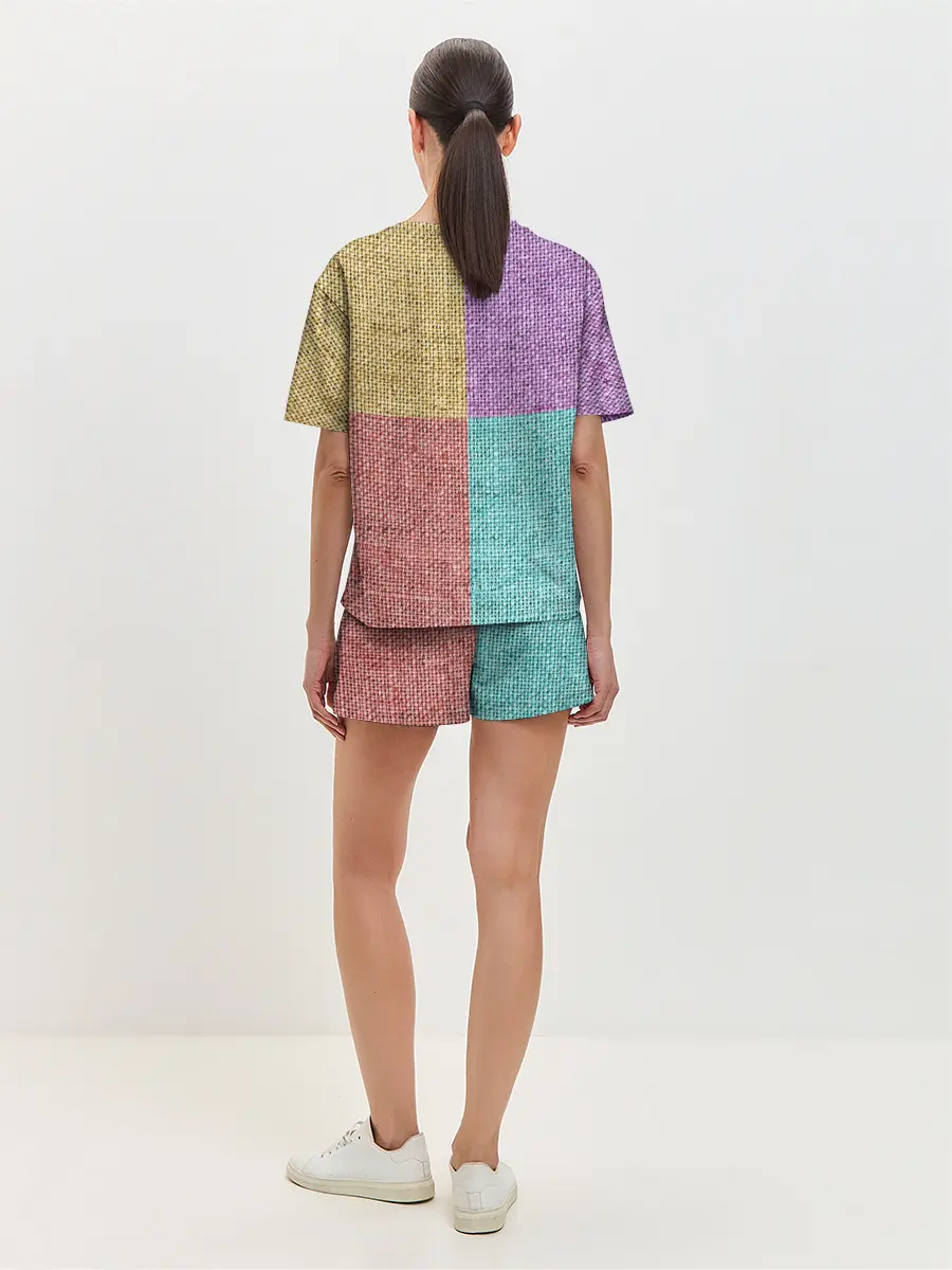 Женская пижама с шортами / Burlap Patchwork