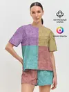 Женская пижама с шортами / Burlap Patchwork