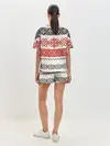 Женская пижама с шортами / Славянский узор красно-черный