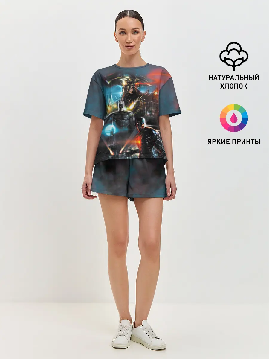 Женская пижама с шортами / Batman, Cyborg VS Steppenwolf