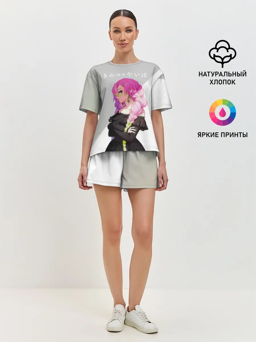 Женская пижама с шортами / Mitsuri Kanroji Kimetsu no Yaiba