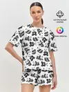 Женская пижама с шортами / Акварельные панды паттерн