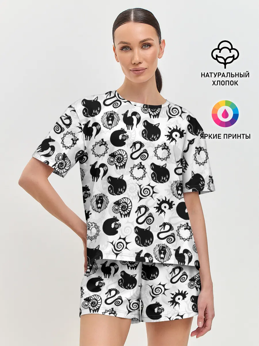 Женская пижама с шортами / 7 СМЕРТНЫХ ГРЕХОВ СИМВОЛЫ