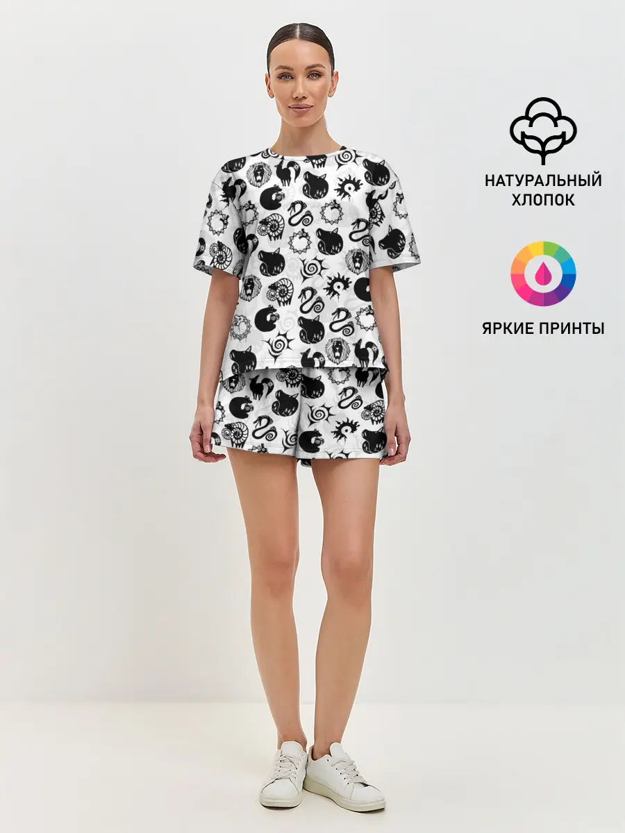 Женская пижама с шортами / 7 СМЕРТНЫХ ГРЕХОВ СИМВОЛЫ