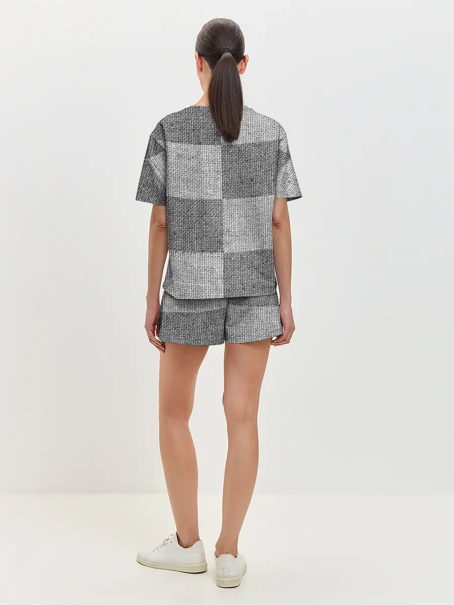 Женская пижама с шортами / Denim Patchwork