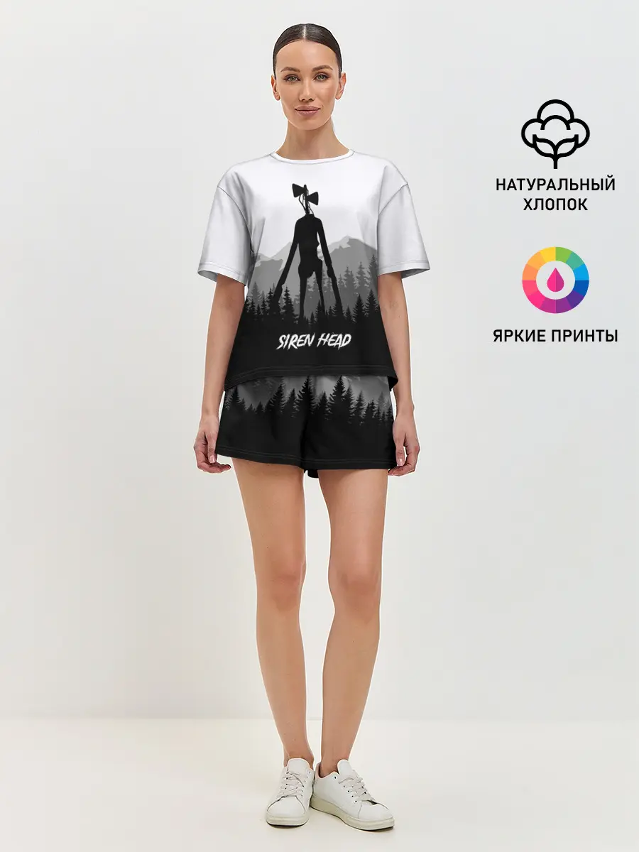 Женская пижама с шортами / SIREN HEAD | DARK FOREST
