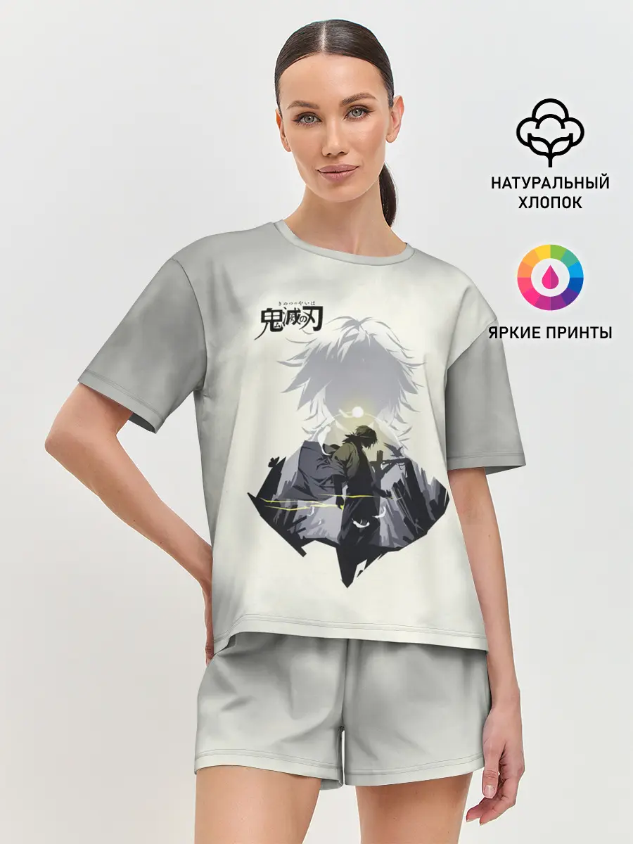 Женская пижама с шортами / Giyuu Tomiyoka Kimetsu no Yaib