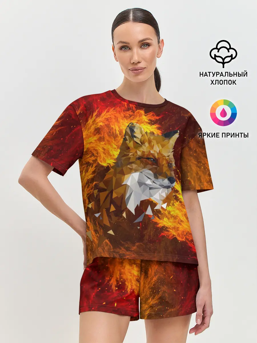 Женская пижама с шортами / Огненный Лис