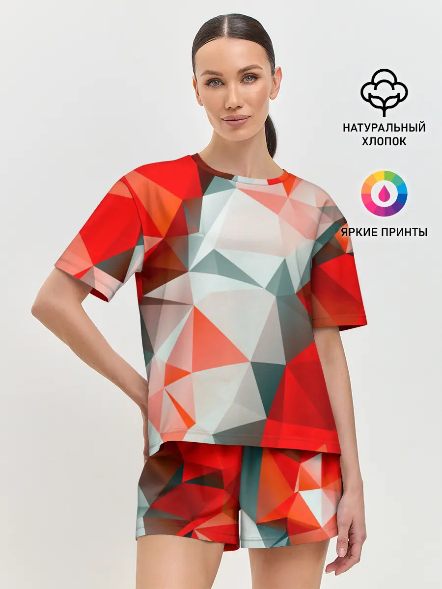 Женская пижама с шортами / Абстракция-Геометрия