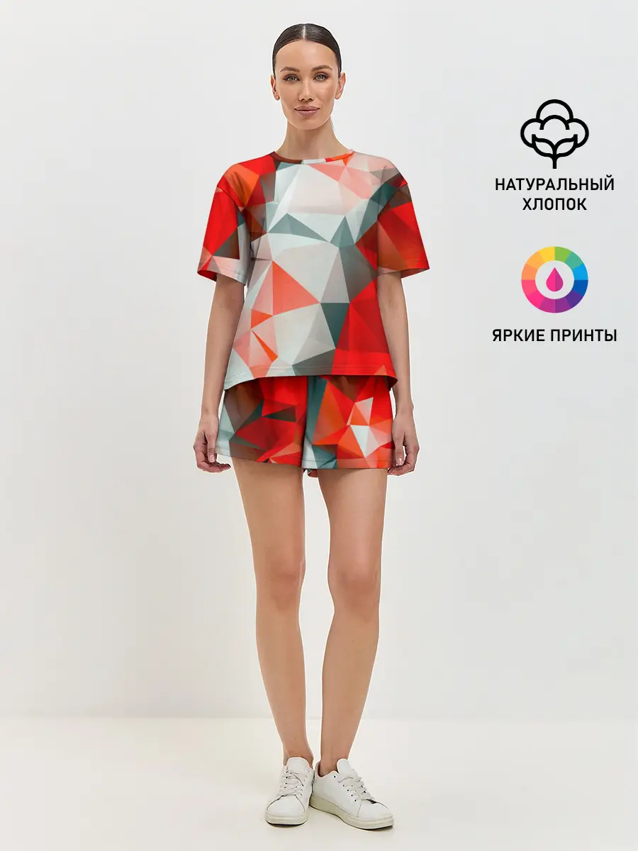 Женская пижама с шортами / Абстракция-Геометрия