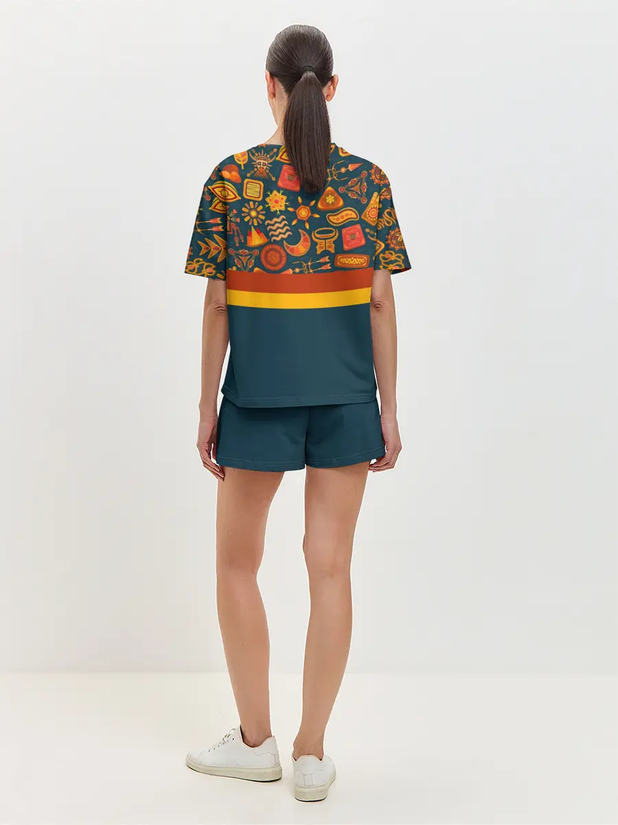 Женская пижама с шортами / Африканская Символика