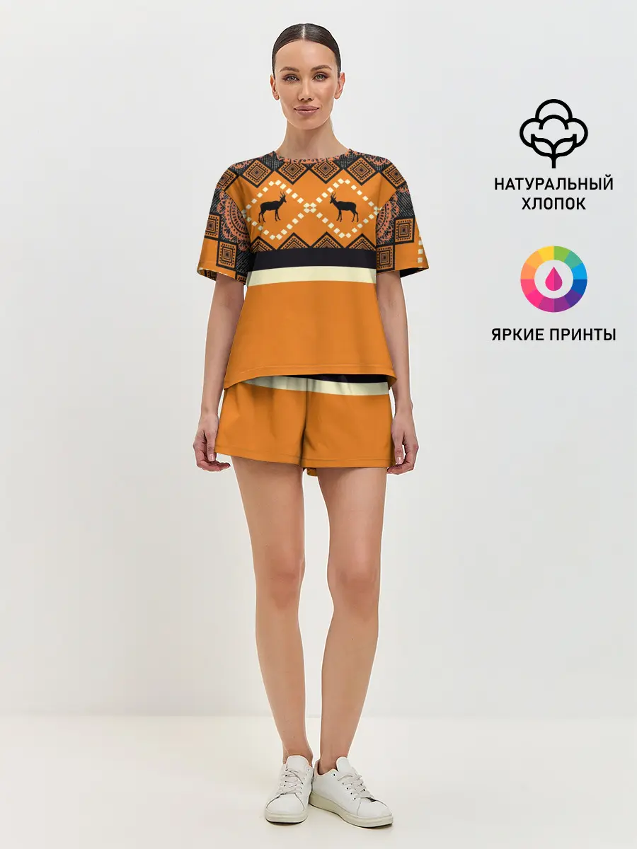 Женская пижама с шортами / Африканский Мотив