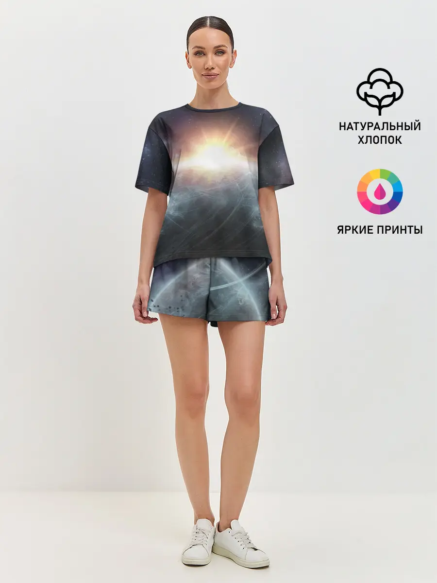 Женская пижама с шортами / Космос