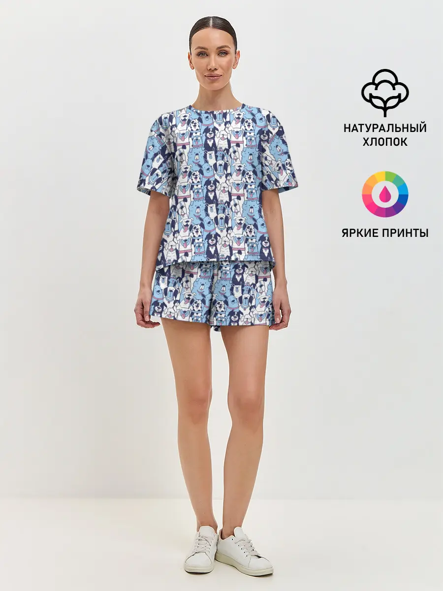 Женская пижама с шортами / МИЛЫЕ ПЕСИКИ