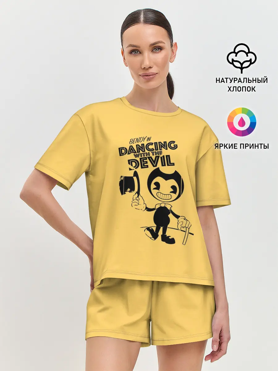 Женская пижама с шортами / Bendy And The Ink Machine