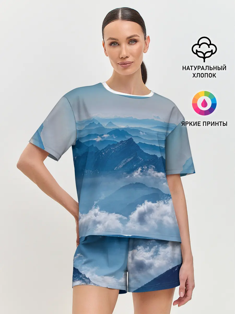 Женская пижама с шортами / Горы