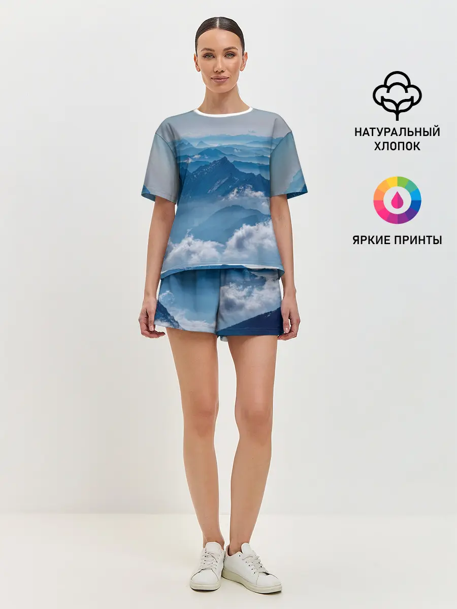 Женская пижама с шортами / Горы