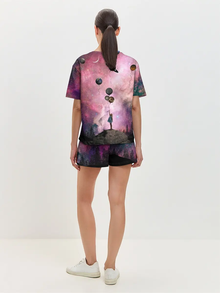 Женская пижама с шортами / Девочка и космос