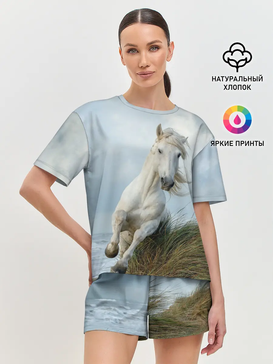 Женская пижама с шортами / Лошадь