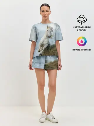 Женская пижама с шортами / Лошадь