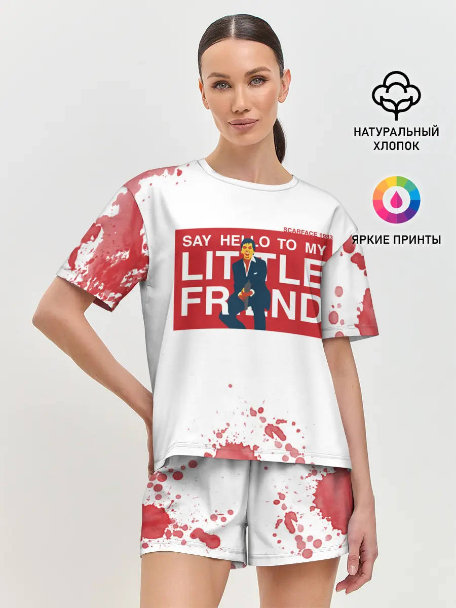 Женская пижама с шортами / Лицо со шрамом