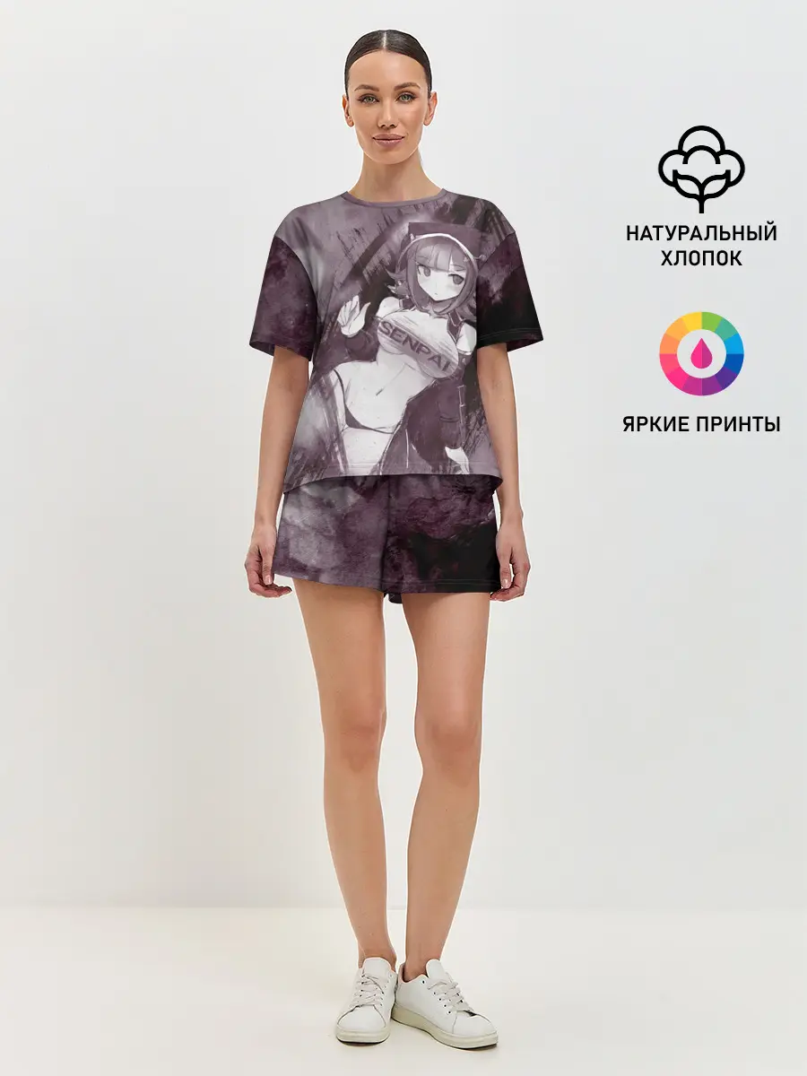 Женская пижама с шортами / Danganronpa акварель