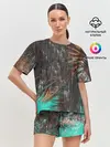 Женская пижама с шортами / Palm glitch art